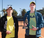 (L to R) Boys Runner Up, Cormac Clissold and Boys Winner Jake Delaney holding their trophies (Photo: Elizabeth Xue-Bai)