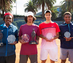 (L to R) Boys Doubles Winners, Benard Nkomba & Mayez Elrich together with Boys Doubles Runners Up, Thomas Bosancic and Nathanael Consalvo (Photo: Elizabeth Xue-Bai)