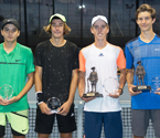 (L to R) Boys Doubles Runners Up, Ken Cavrak & Sean Van Rensburg together with Boys Doubles Winners, Campbell Salmon and Henri Squire (Photo: Elizabeth Xue-Bai)